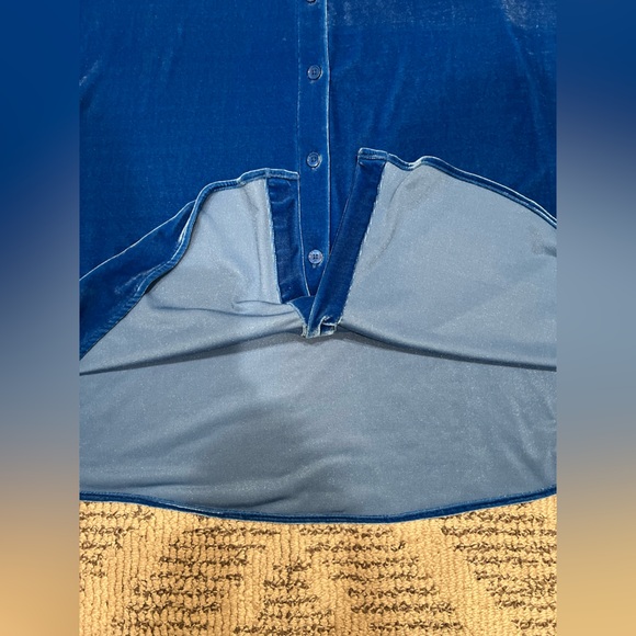 Soft surroundings Blue Velvet Button Up Blouse Tunic - Picture 15 of 16